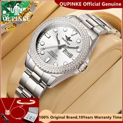 OUPINKE 10 Bar Waterpoof Watch for Women High Quality Diamond Lap Sapphire Mirror Diving Series Automatic Mechanical Wristwatch