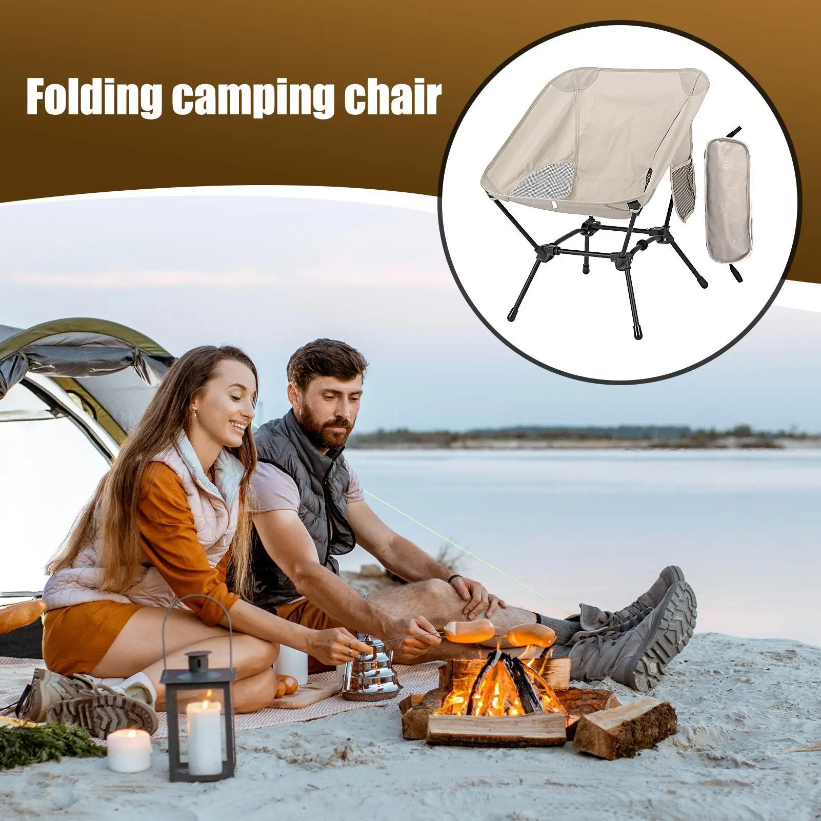 

Складной стул для кемпинга, портативное сиденье для рыбалки, стул для кемпинга с боковым карманом для пикника, пешего туризма, рыбалки, у бассейна, сада, альпинизма