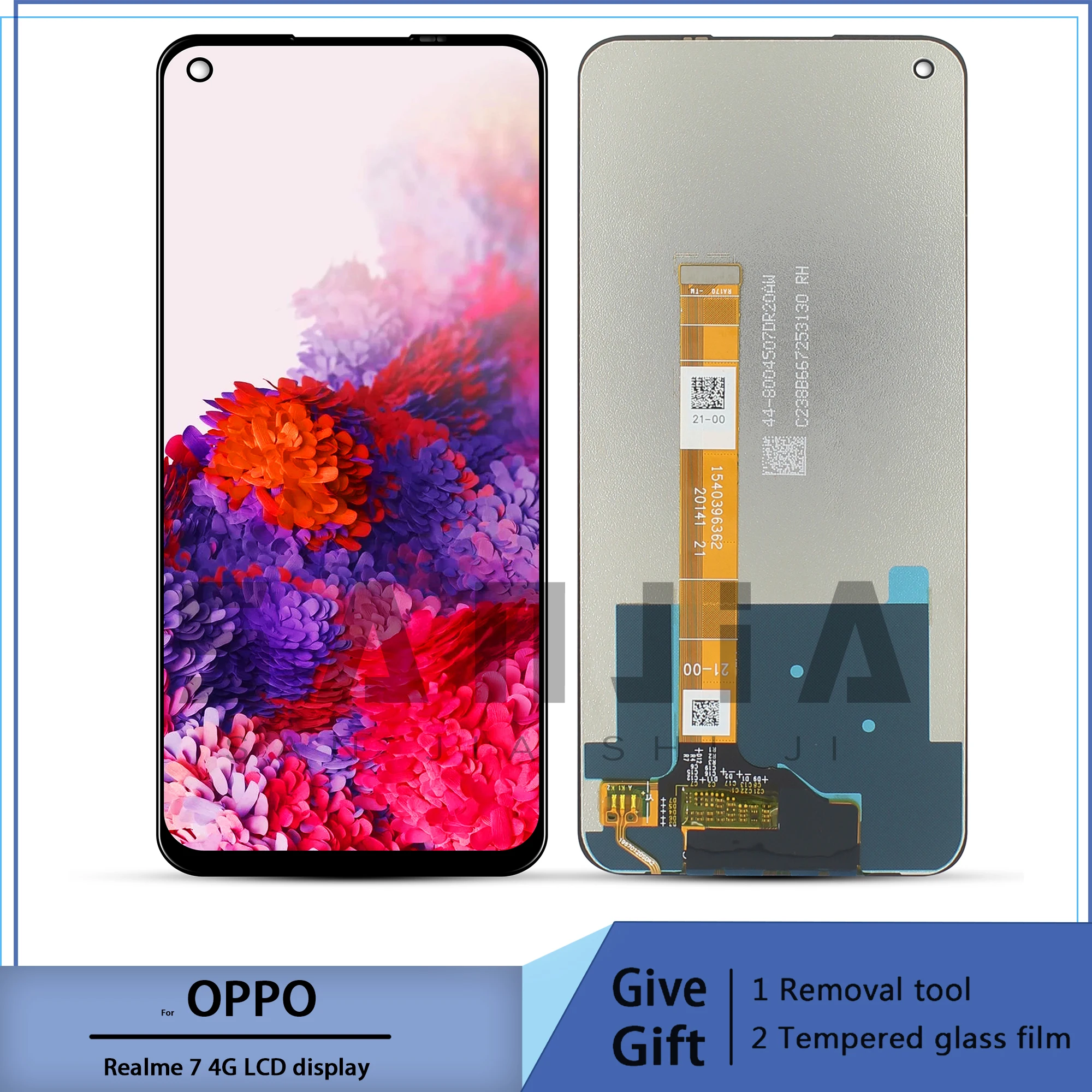 Original For OPPO Narzo 30 4G/Realme 7 4G RMX2155 LCD Display Screen Touch Digitizer Assembly With Frame Replace