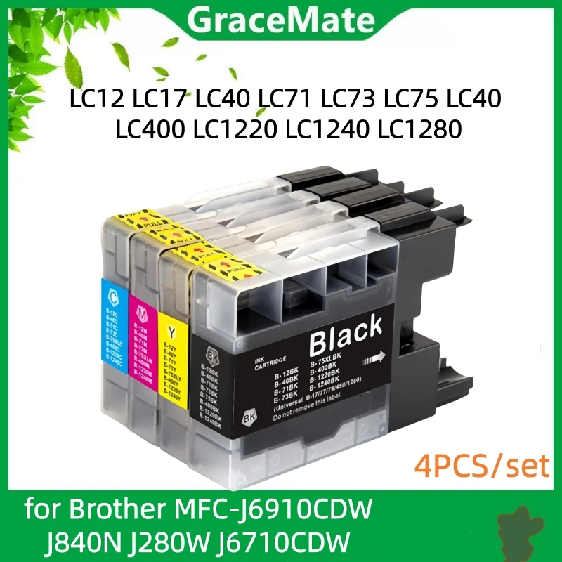 LC12 LC17 LC40 LC71 LC73 LC75 LC40 LC400 LC1220 LC1240 LC1280 Ink Cartridge for Brother MFC-J6910CDW J840N J280W J6710CDW