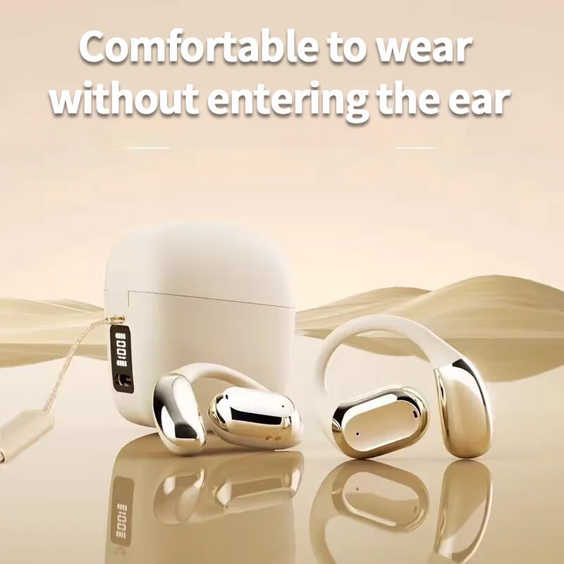 

Ear Hook Style Bluetooth Earphone Long Battery Life Power Display Listen Music Play Game Headset Open Style