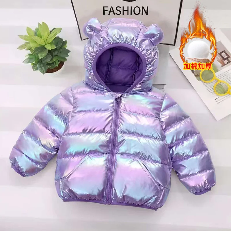 New Kids Down Coats Boys Girls Thick Warm Cotton Jacket Winter Autumn Hooded Colorful Outerwear Children Clothes 2-6 Years