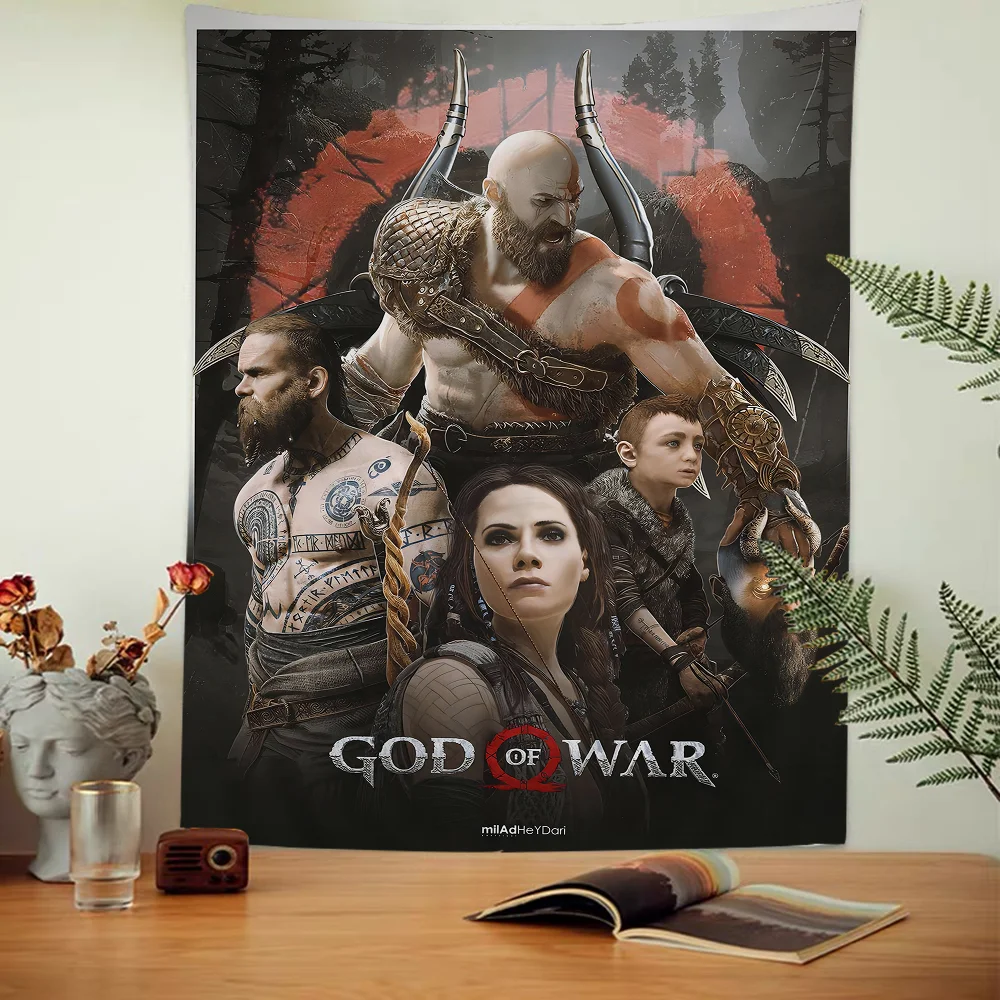 2022 God Of War Ragnarok Inspirowany Anime Gobelin Hippie Kwiat Dywany ścienne Dorm Decor Wiszące dekoracje ścienne do domu