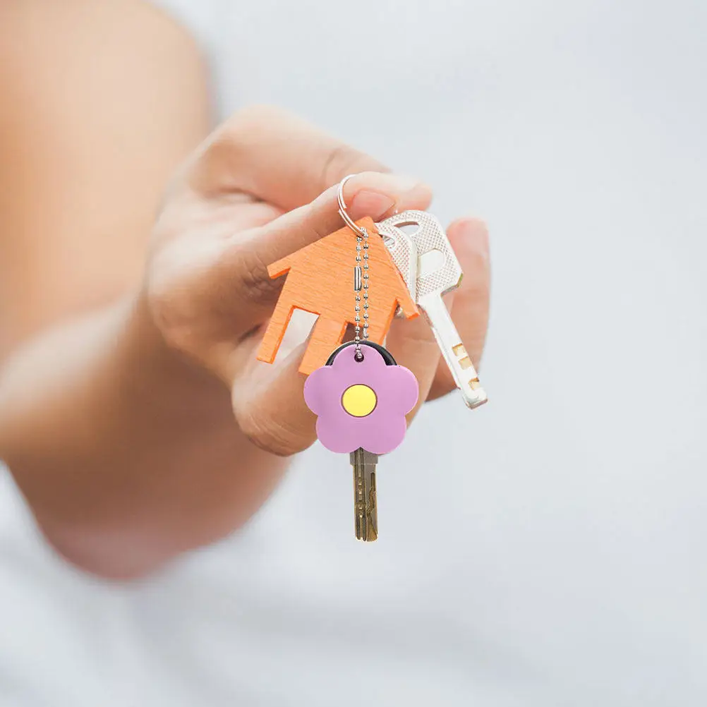 6Pcs Exquisite Flower Silicone Key Covers Caps for Keys Protection Against Scratching Dirt Elegant Key Decoration Caps