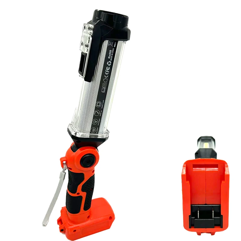 For B&D 20V LBX20 Li-ion Battery Wireless LED Work Lights 35W 2000LM Portable Flashlights Outdoor Camping Lights with USB Ports