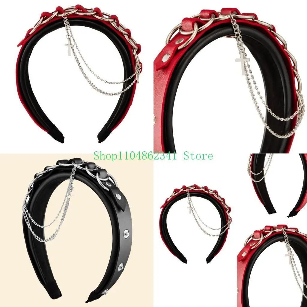 

5asd Roleplaying Hairhoop Anime Maid Buckle Headband Party Costume Gothic Headpieces