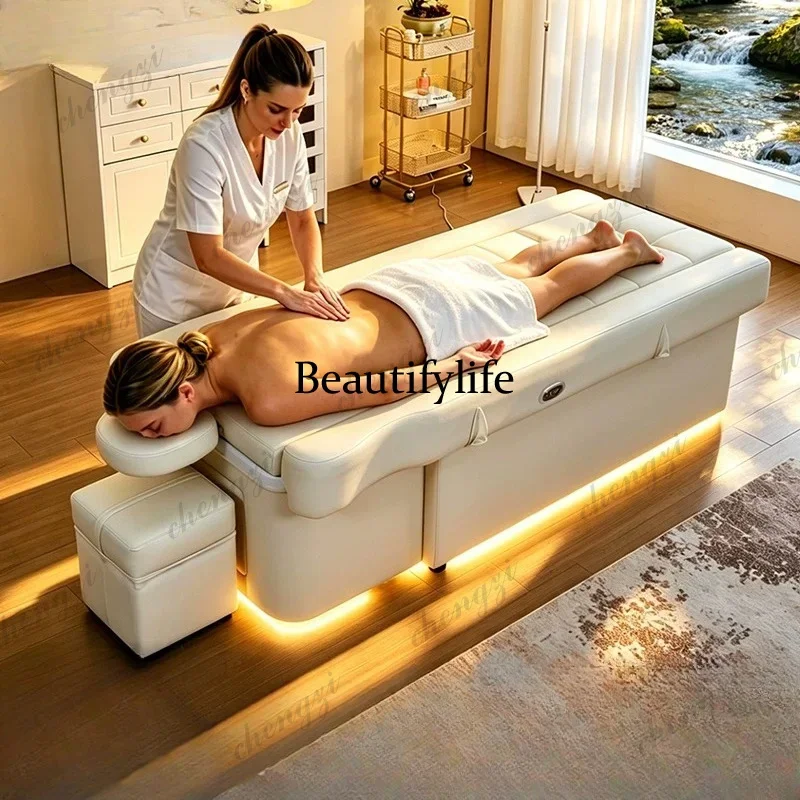 C178Modern simple electric lifting head treatment foot bath integrated shampoo bed water circulation fumigation massage ear bed