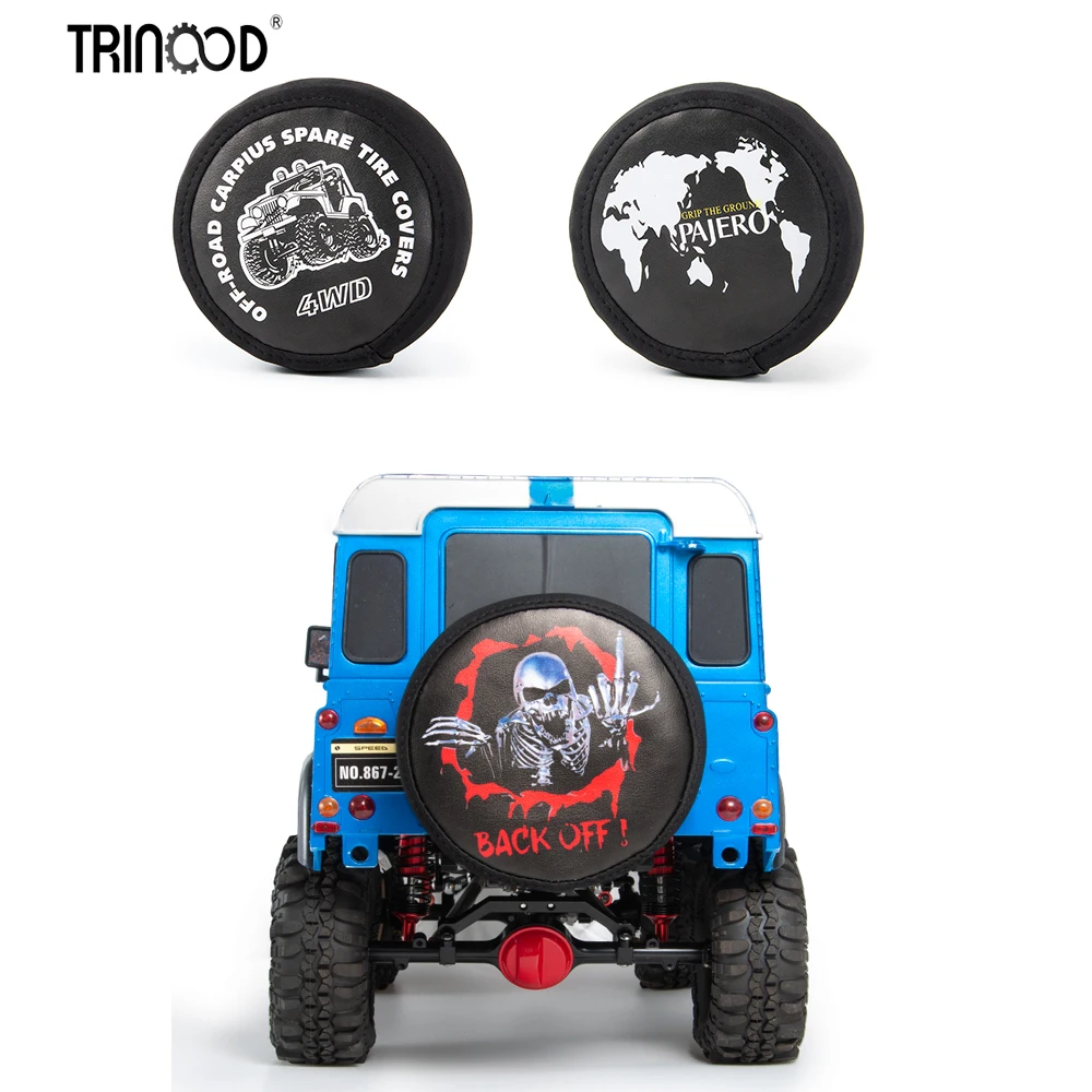 

TRINOOD PU Leather Spare Tires Cover fits 120mm Wheels for 1/10 RC Crawler Car TRX4 TRX6 D90 Axial SCX10
