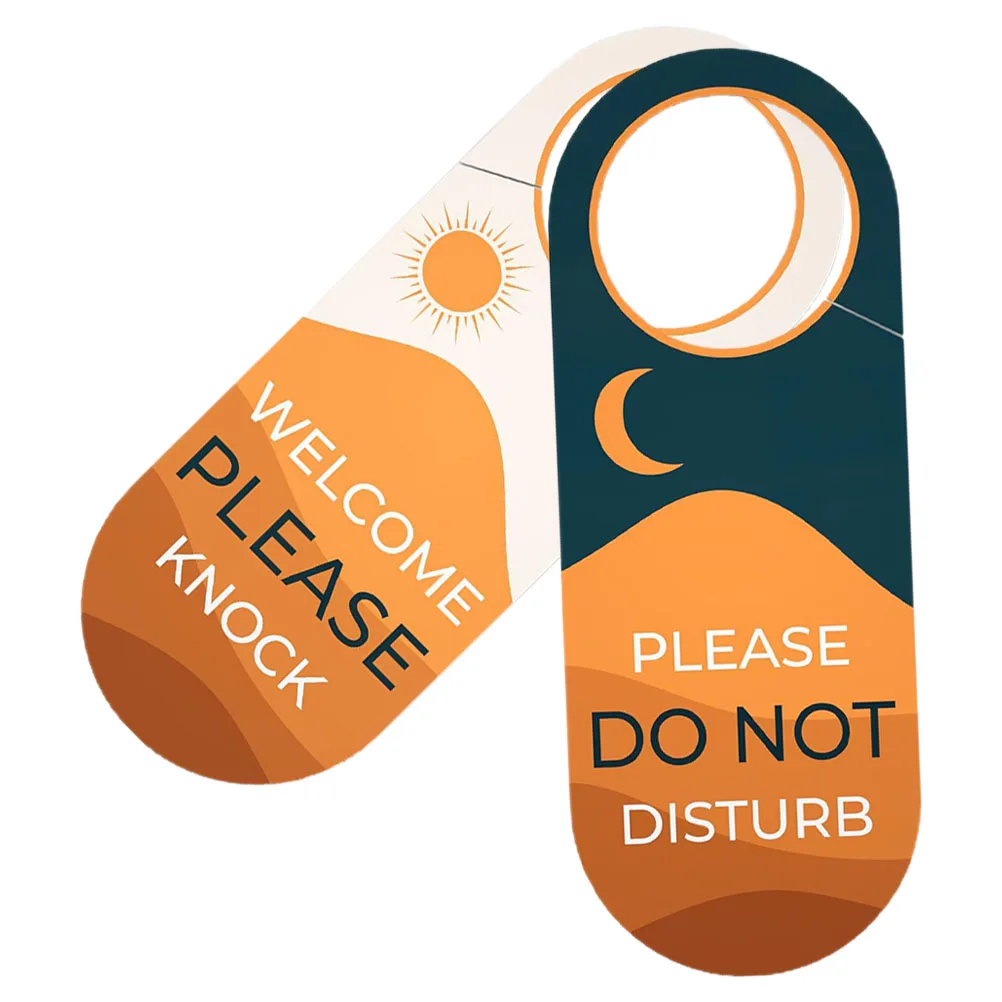 2 Pcs Double Door Handle Tag Office Meet Copper Sheet Knock Conference Room Sign