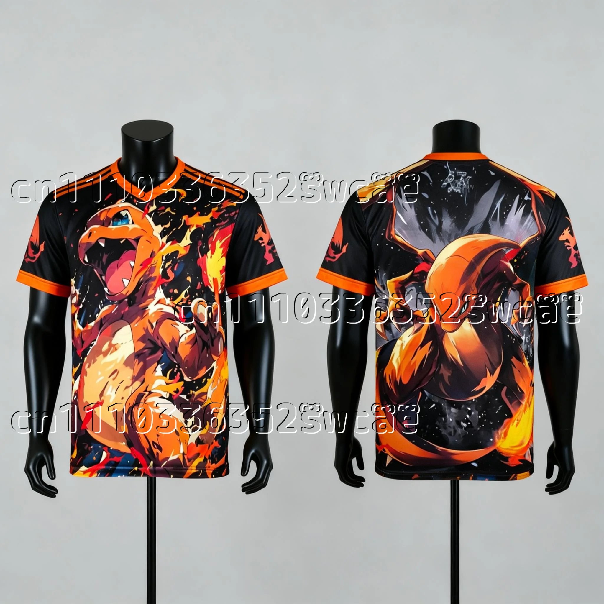 Bandai Populaire Anime Fire Dragon-thema Jersey Trainingspak Zomer T-shirt Geschikt voor volwassenen om thuis te combineren - afbeelding 2