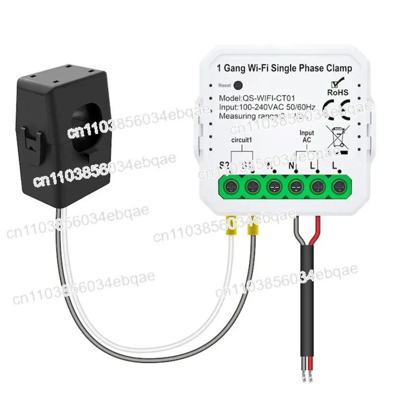 

Двунаправленный 1-канальный измеритель WIFI с трансформатором CT Монитор мощности тока