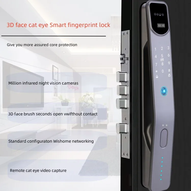 Goking app biometric fingerprint door lock smart electronic fingerprint lock touch password 3d face recognition smart door lock