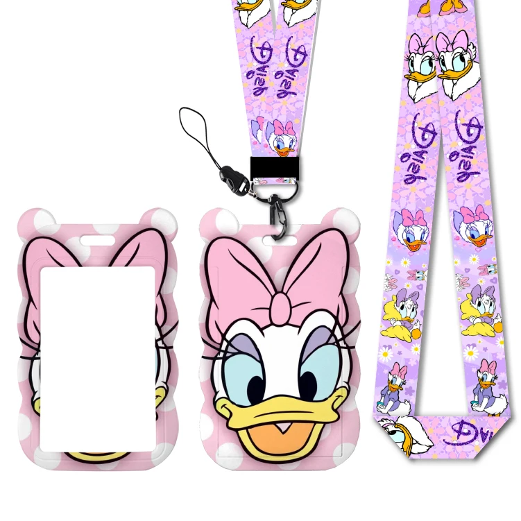 Disney Daisy Duck Cute Character Design Badge Holder Donald Duck ID Credit Card Pass Hang Rope Lanyard Accessories Gifts view 5