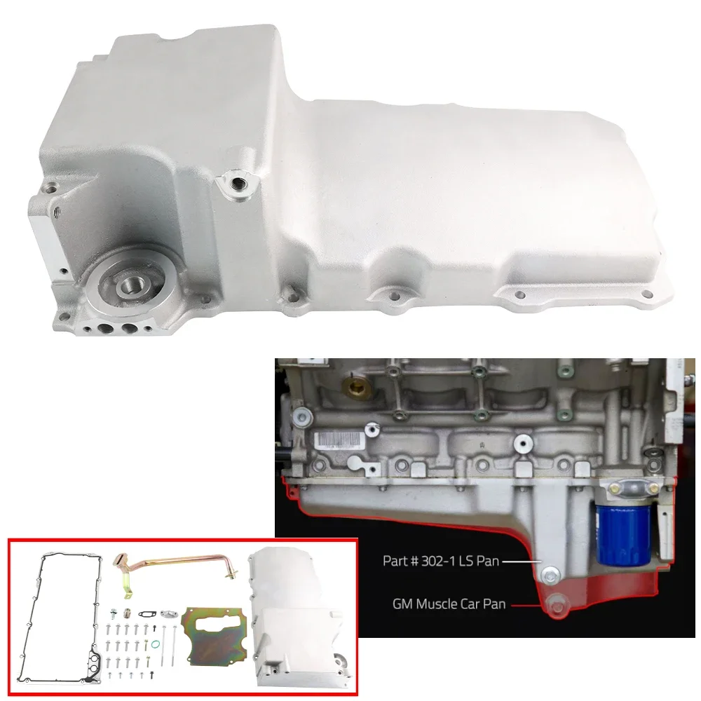 302-1 Upgrade Oil Pan Kit For LS1 LS2 LS3 LS6 LSX 4.8L 5.3L 6.0L 6.2L For 1955-1987 GM Gen III Muscle Classic Car Truck