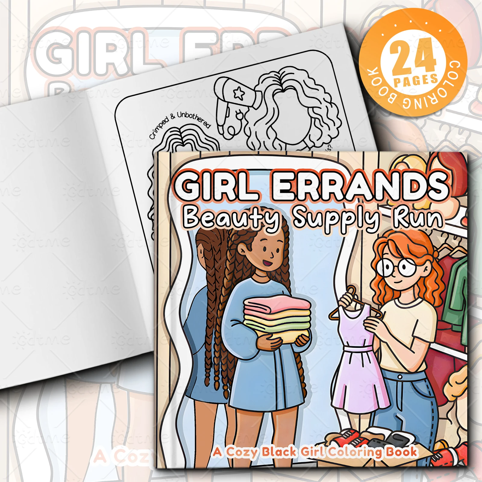 GIRL ERRANDS Beauty Supply Run Coloring Book for Adults Cute Drawing Book Perfect Gift for Party and Birthday