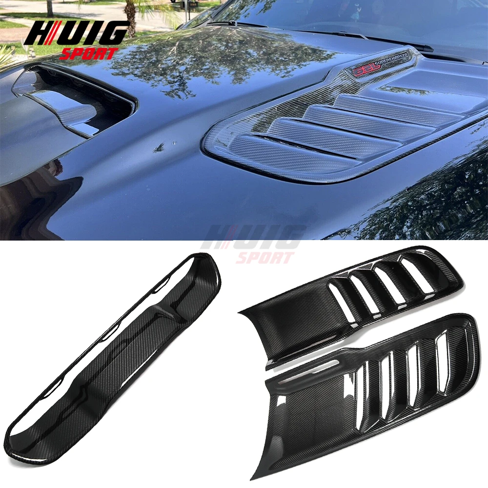 Carbon Außen Front Hood Motor Air Vent Hood Scoop Bonnet Abdeckung Trim Zubehör Für Dodge Ram 1500