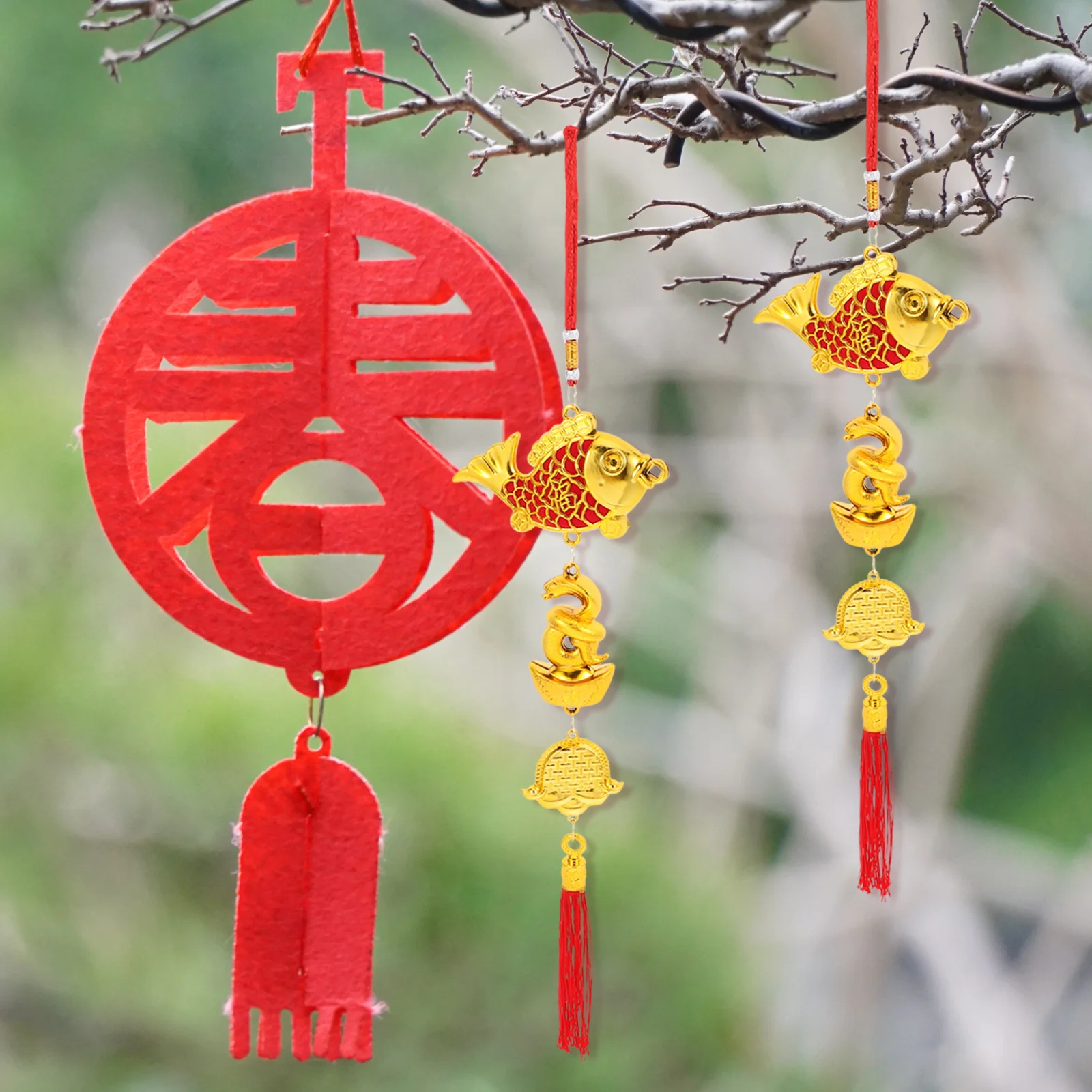 

5Pcs Chinese Style Snake Hanging Pendants Spring Festival Hanging Ornaments Lightweight New Year Decoration for Home