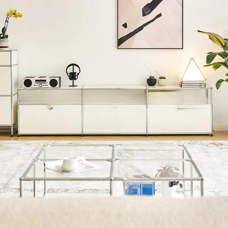 Retro TV cabinet module cabinet, modern simple living room locker, module combination