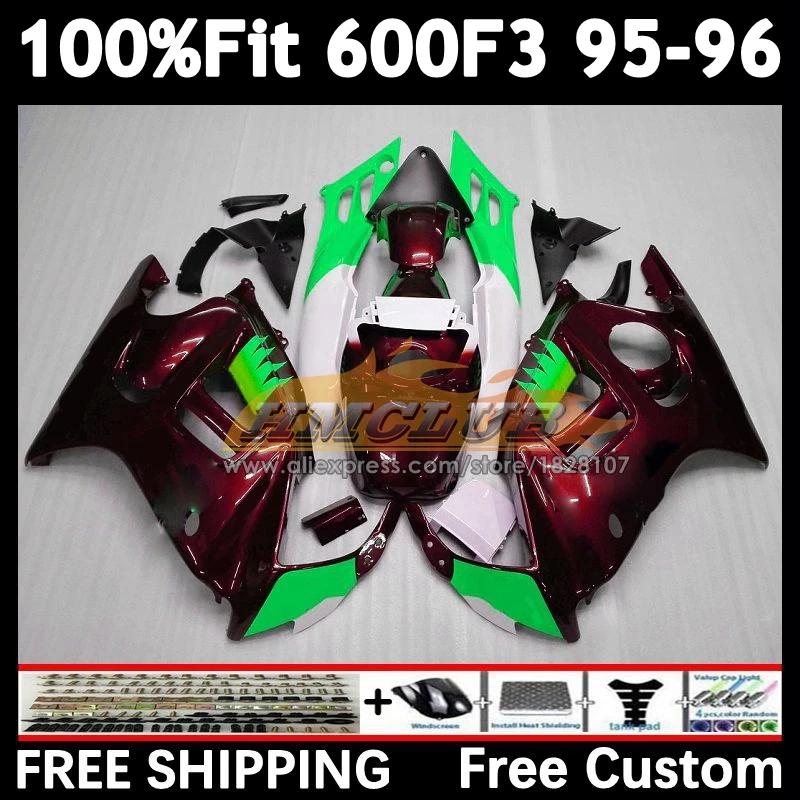 CAMEL red Injection Fairing +Tank For HONDA CBR 600F3 600 F3 FS CBR600F3 95 96 56No.282 CBR600FS CBR600 F3 1995 1996 OEM Body