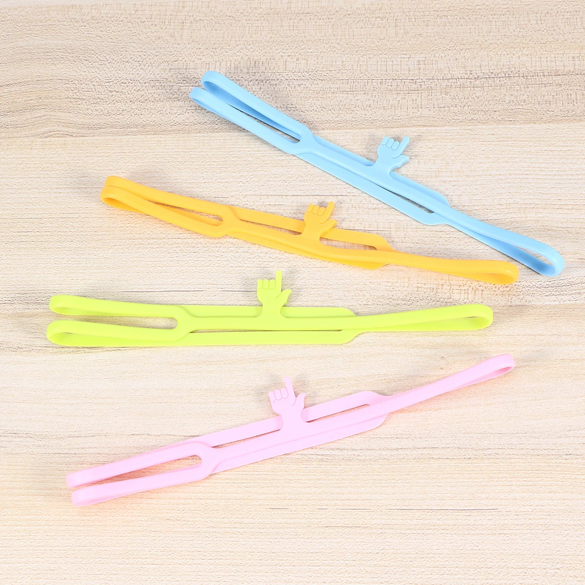 

4Pcs Silicone Bookmarks Finger Design Creative Page Marking Tags for Home School Reading Cartoon Chic Book Marks