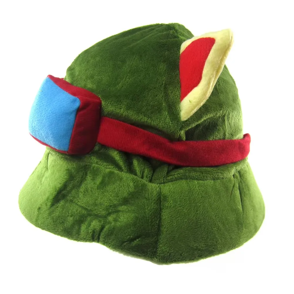 ZSQHET سويفت كشاف تيمو قبعة قبعة الكريكيت الخضراء LOL لعبة Teemo كاب تأثيري اكسسوارات الدعائم
