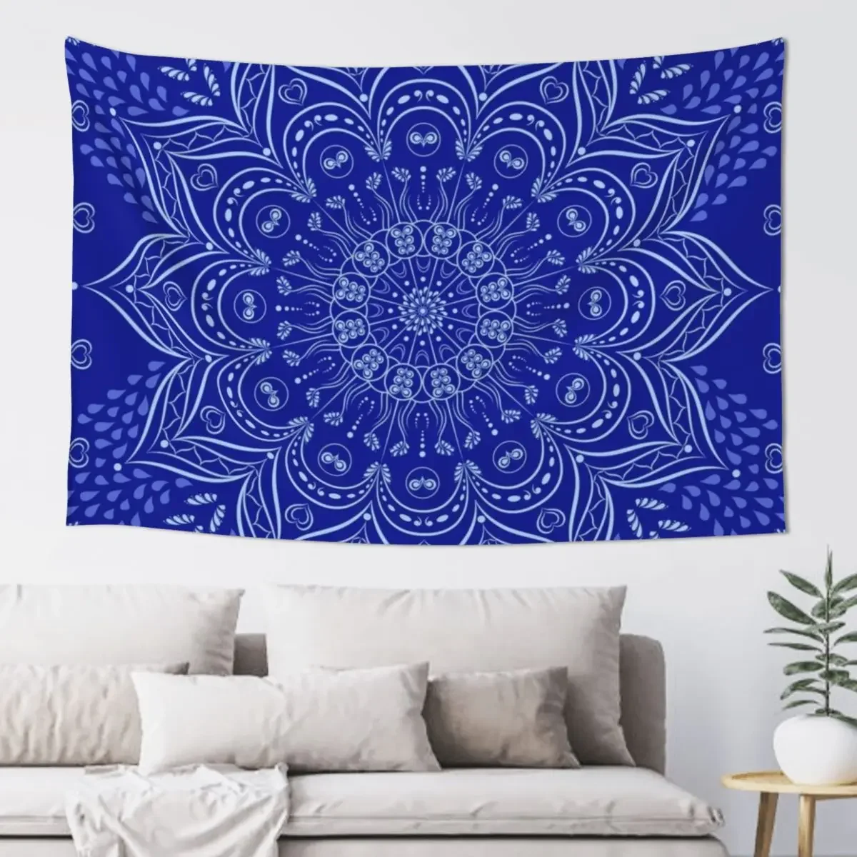 

Boho Blue Mandala Tapestry Room Decorations Aesthetic House Decorations Tapestry