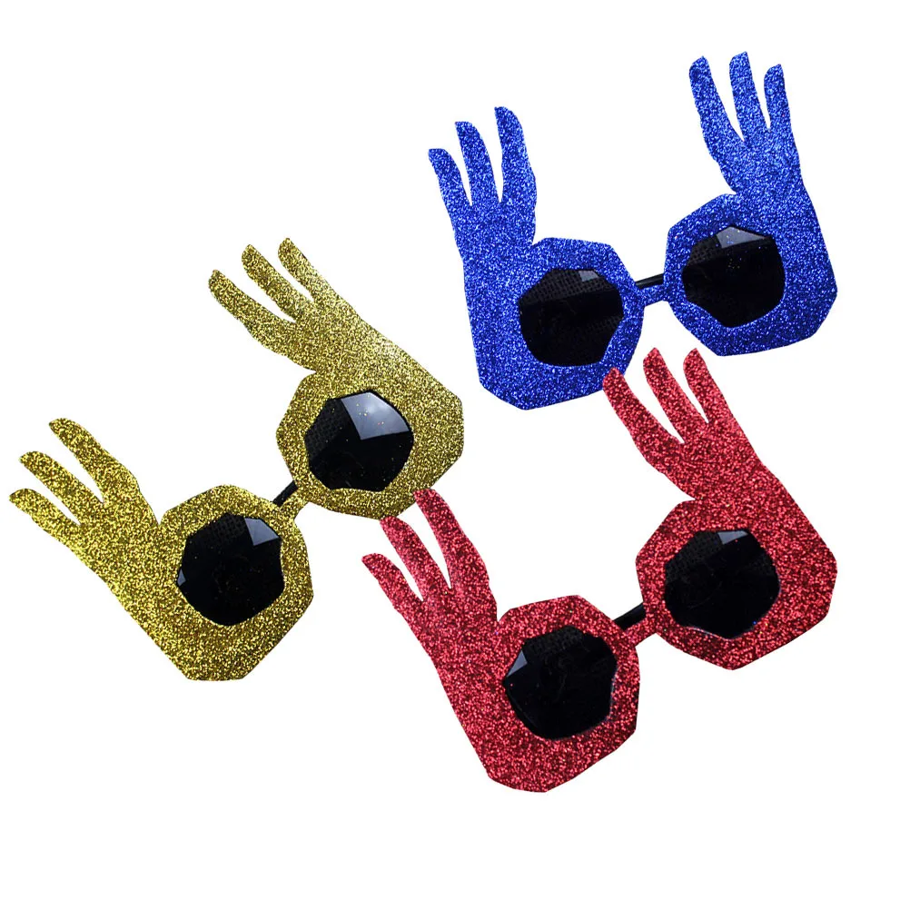 แว่นตาแสดงท่าทางโอเค 3 ชิ้น อุปกรณ์เสริมสำหรับงานปาร์ตี้ งานคาร์นิวัล ถ่ายรูป งานเทศกาล แสดงโชว์