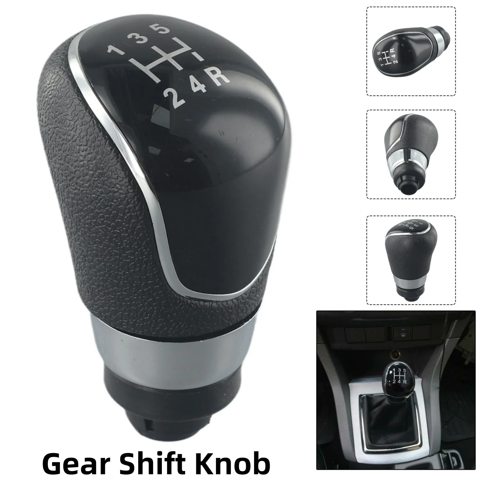 Car Gear Shift Knob Manual PU Leather Plastic Black For Ford For Fiesta MK7 For Focus MK2 MK3 For B-max For C-Max For S-max