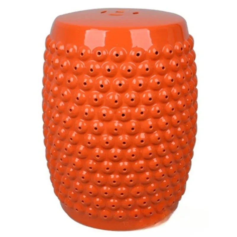 Simple Nordic style ceramic hollow relief milk nail pattern makeup stool living room four colors
