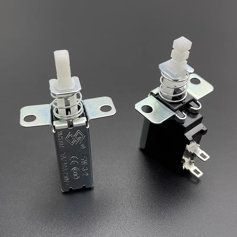 SW-3-2 Self-locking power switch 2/3 pin 5A power amplifier chassis Hood button Straight button KCD-A10