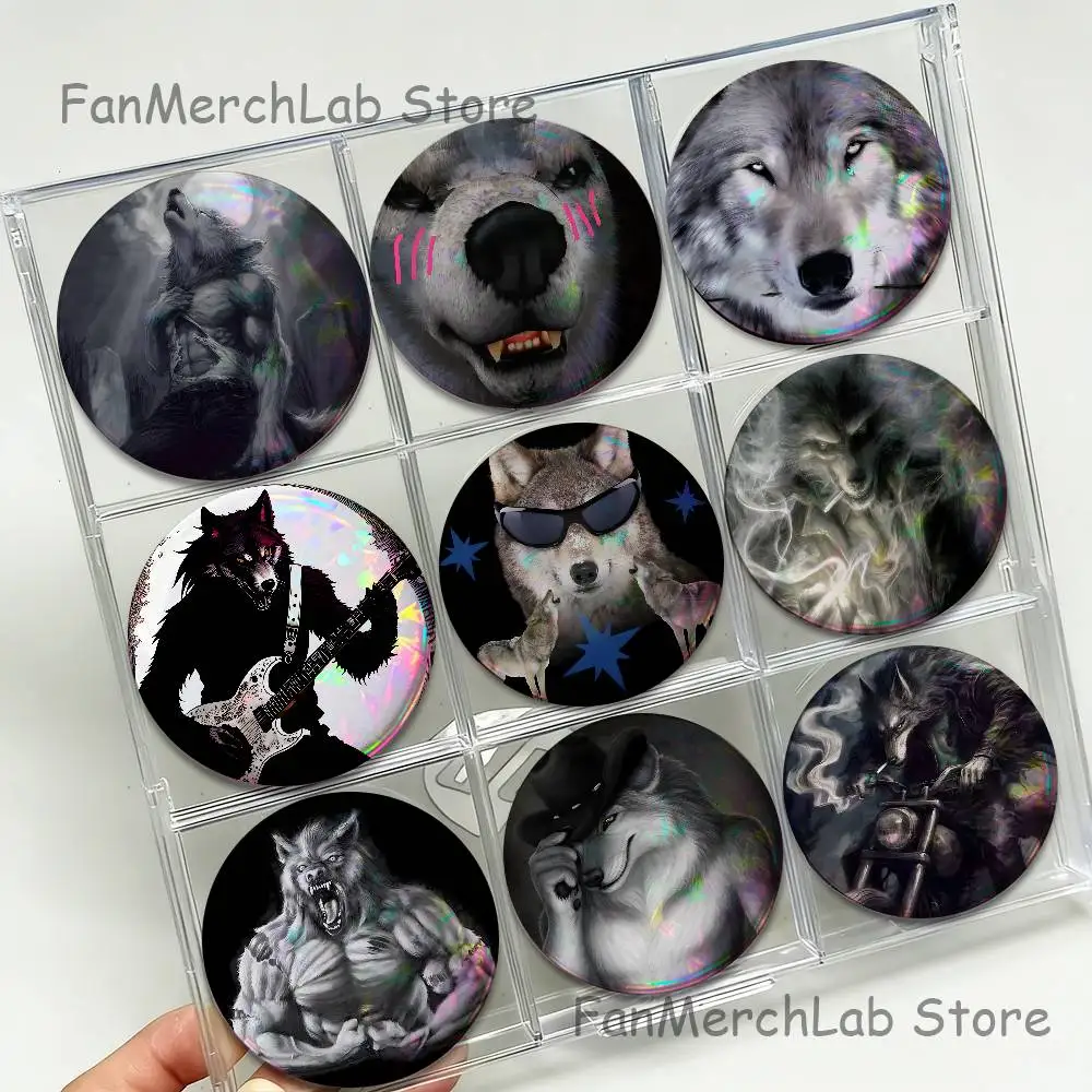 Alpha Sigma Wolf Cool Anime Enamel Pin Badge Cartoon Round Brooch Accessories on Backpack Gifts