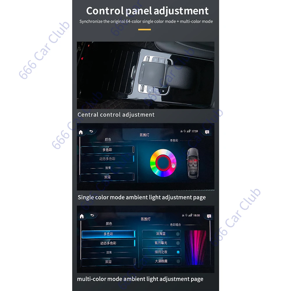 NEW LED 4D Rotating Tweeter Speaker For Mercedes Benz W177 X247 GLA GLB A Class 64 Colours RGB 3D Treble Horn Decoration Refit