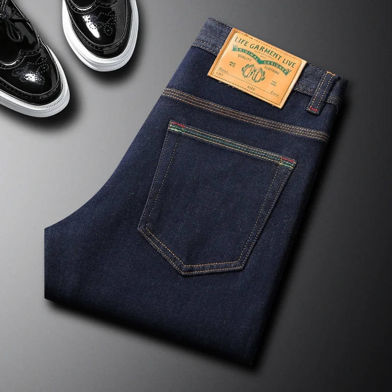 

Комфорт, осенне-зимние новые джинсы, эластичные модные маленькие прямые брюки, модная повседневная версия