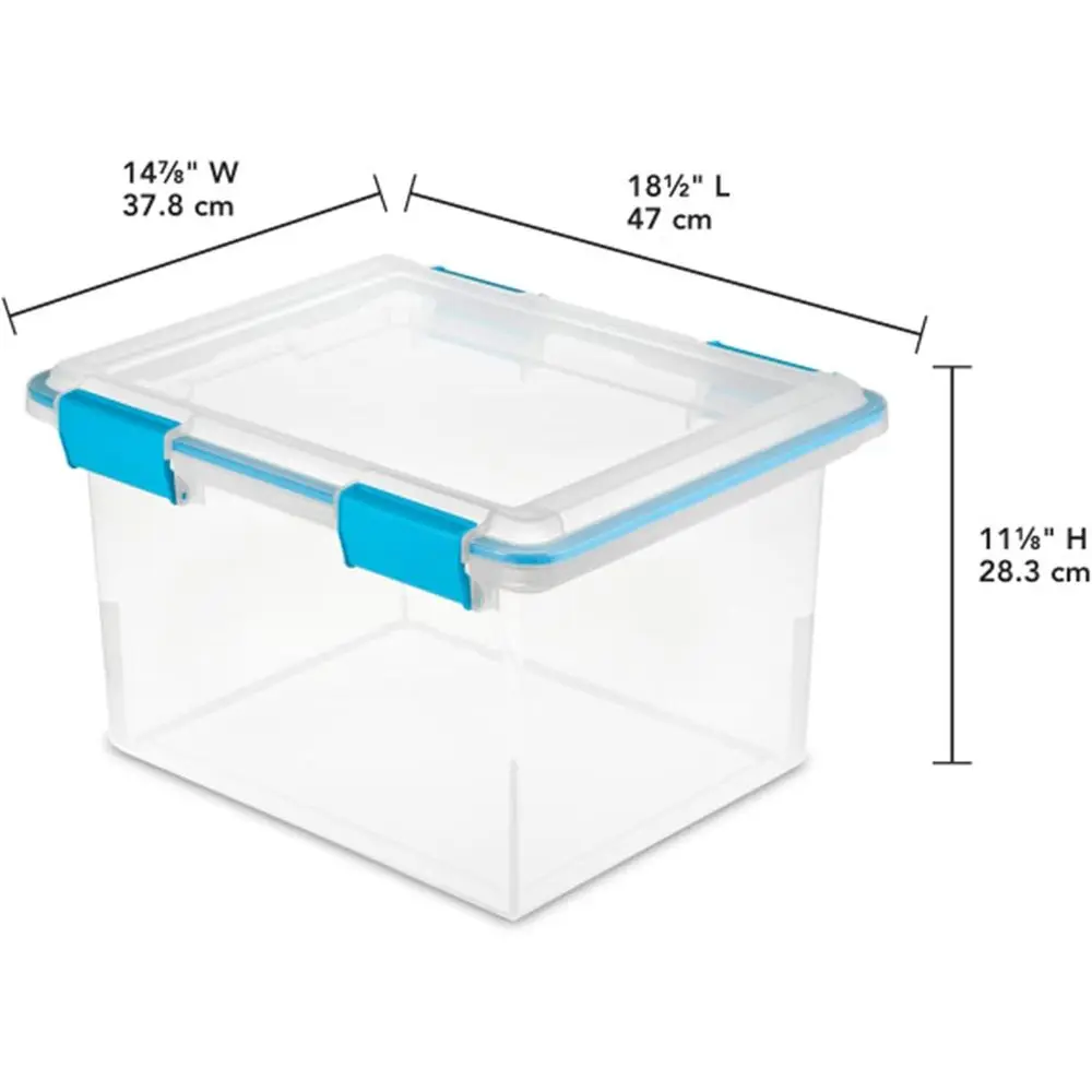 Gasket Storage Box with Lids or Home & Oice, 32 Quart, 12-Pack | Heavy-Duty, Stackable, and Organizing Containers or Bathroom, C