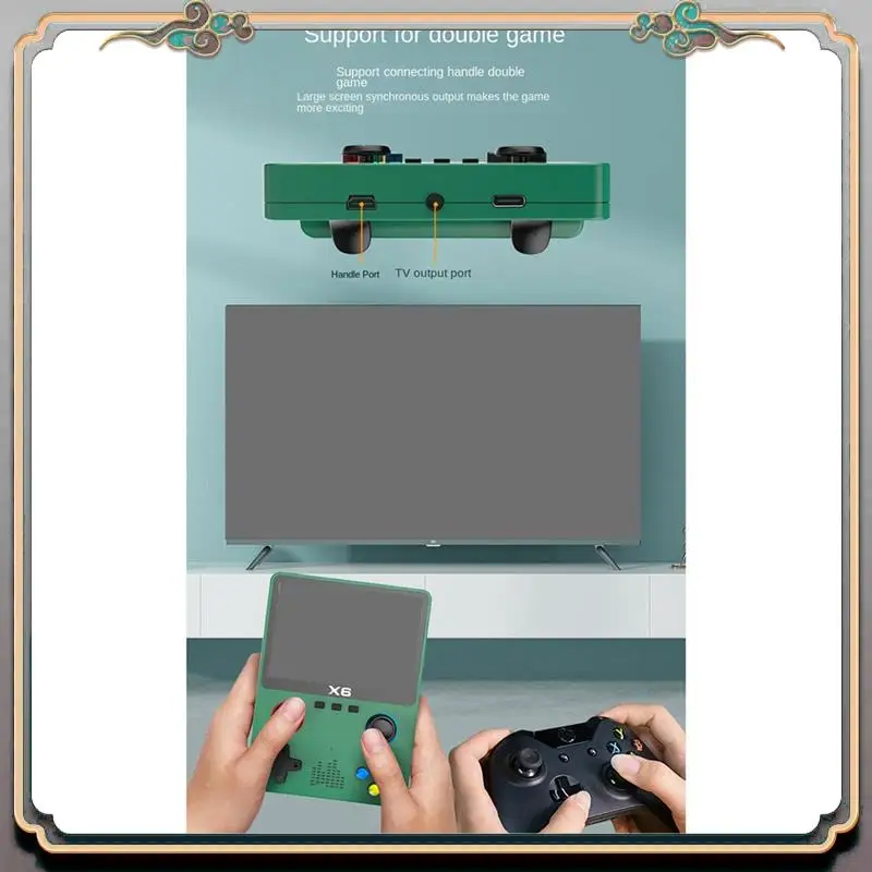 

Durable Two Person Version X6 Handheld Game Player 3.5Inch IPS Screen 11 Simulators GBA Portable Console Gifts For Kids