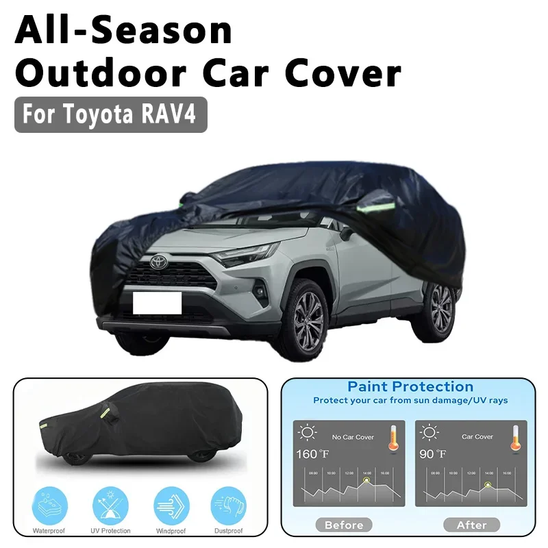 

Outdoor Car Cover Waterproof Dustproof UV Sun Protection, Full Car Protector Exterior Parts For Toyota RAV4 XA20 XA30 XA40 XA50