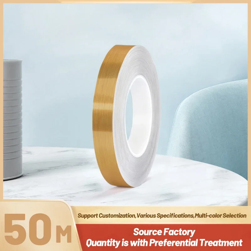 

50M Gold Self-adhesive Tile Tape Floor Wall Gap Sealing Strip Floor Edging Waterproof Seam Wall Stickers Wall Gap Home Decoratio