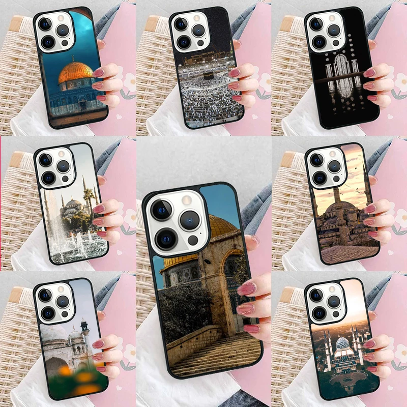 Muslim Mosque Phone Case Cover for iPhone 16 Promax 15 Pro 13 14 Plus 11 12 Mini XR XS MAX Coque