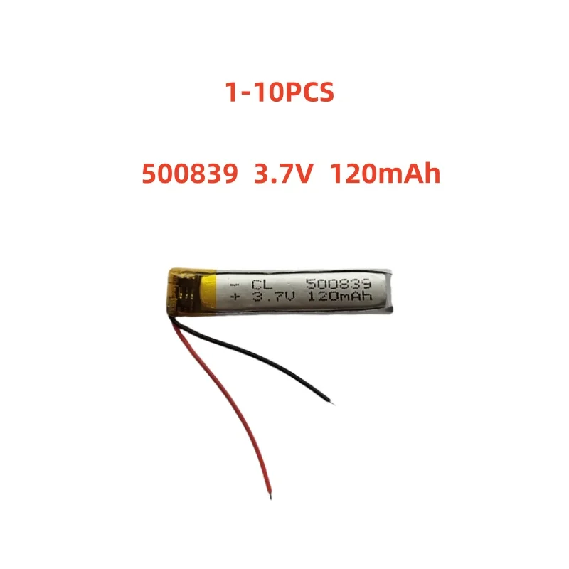 

500839 3.7V 120mAh Small Size Lipo Rechargeable Battery Lithium Polymer For MP3 Bluetooth MID headset headphone video pen