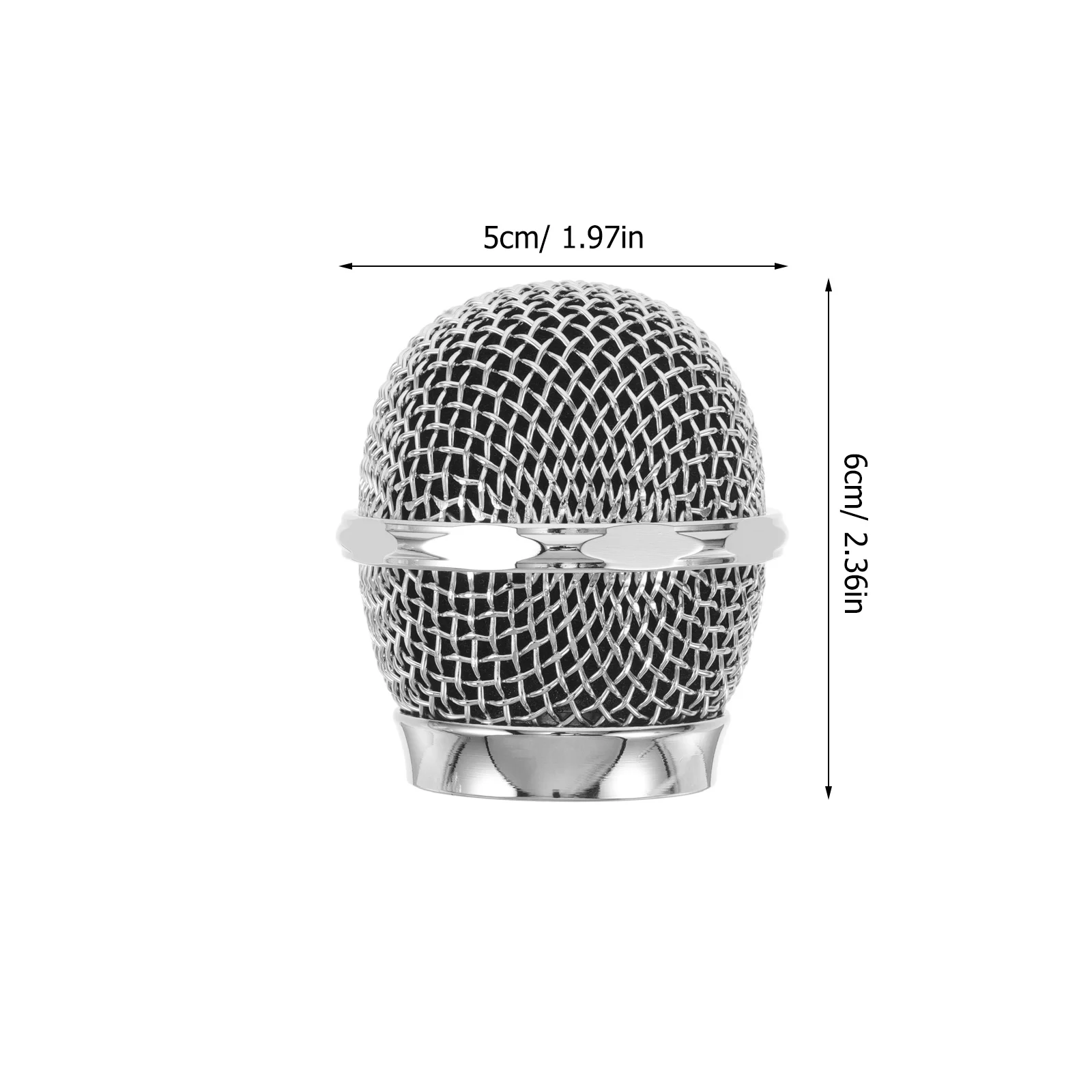 Mikrofon Metalowa Osłona Główki Wymienna Kratka Mała Wytrzymała Solidna Siatka Główki Mikrofonu do Nagrywania Koncertowego, KTV, Studia
