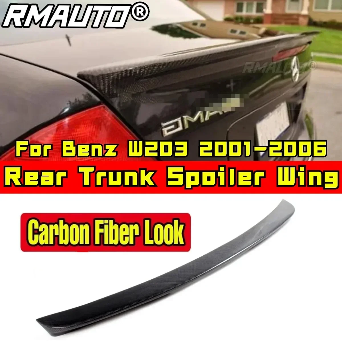 Car Rear Trunk Wing Body Kit Car Rear Spoiler Wing For Mercedes-Benz C-class W203 C180 C200 C260 C320 2001-2006 Car Accessories