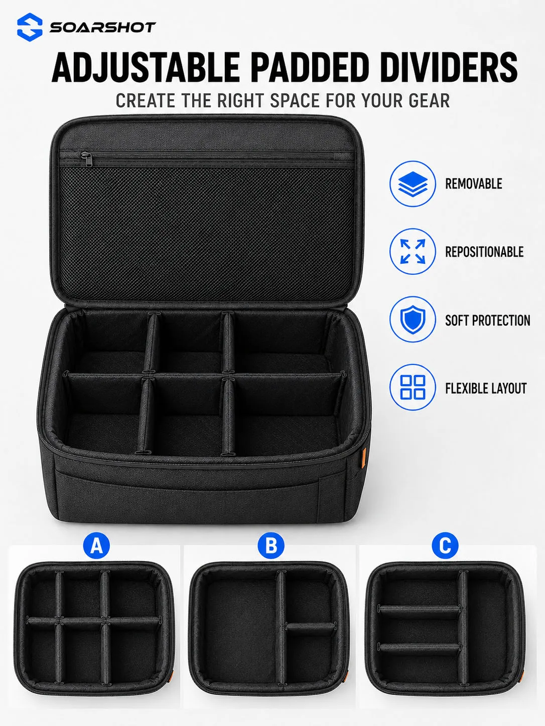 SOARSHOT Tragetasche für DJI Avata 2 Goggles 3 Tragbare Umhängetasche Drohnenzubehör Reiseaufbewahrung – Detail 6