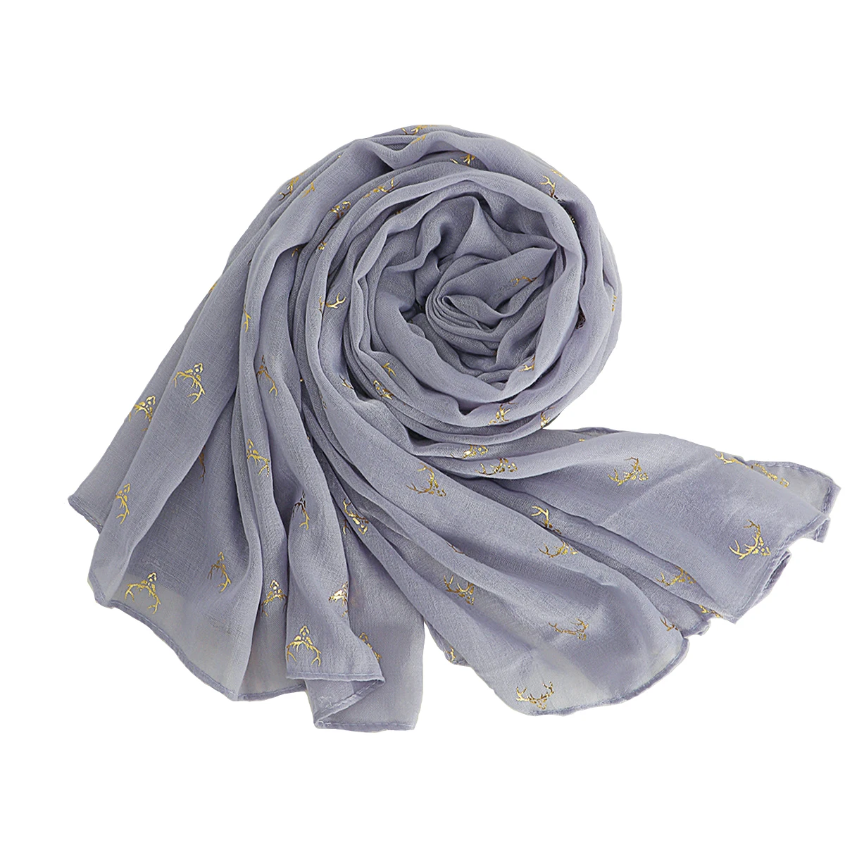 

2022 Beautiful Antler Print Gold Foil Scarf Shawls Long Soft Deer Head Print Wrap Hijab Scarves 10 Color Free Shipping