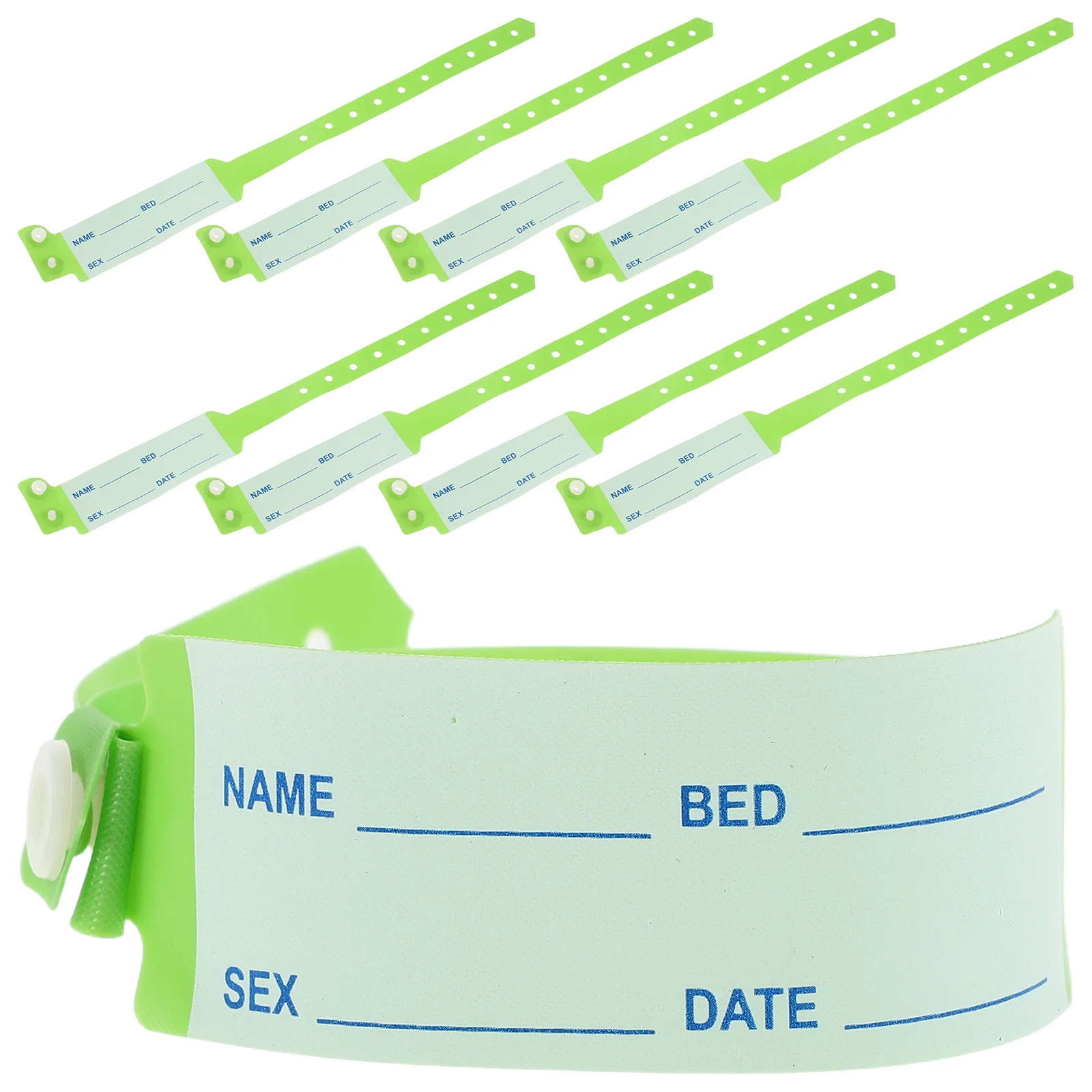 

100pcs Medical Wristband Hospital Identification Bracelet For Adult Patient Elderly Disposable Pvc Nursing Bands Writable Id