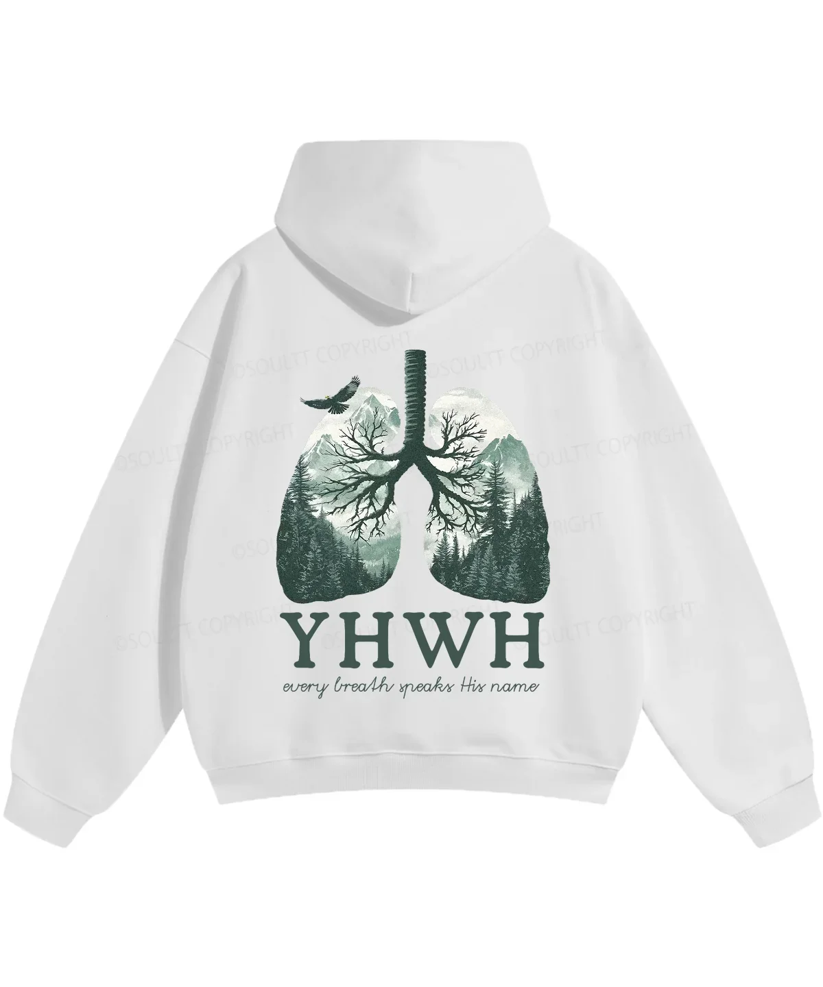YHWH Forest Lungs Printed Hoodies Vintage Christianity Streetwear Fall Long Sleeves Fleece Hooded Pullover Loose Unisex Clothing