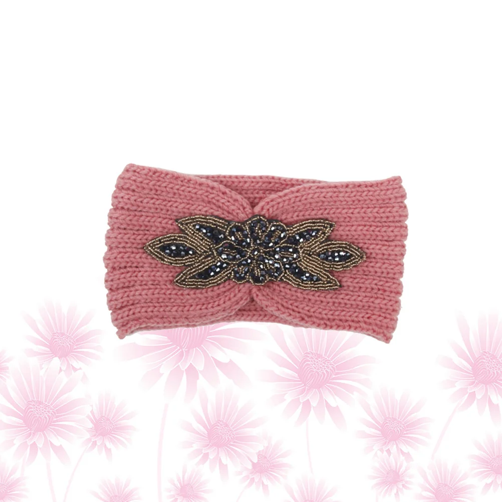 

Вязаная повязка на голову из материала премиум-класса, один размер, с цветочным узором, однотонная теплая повязка для волос для женщин, минималистичная модная повязка на голову