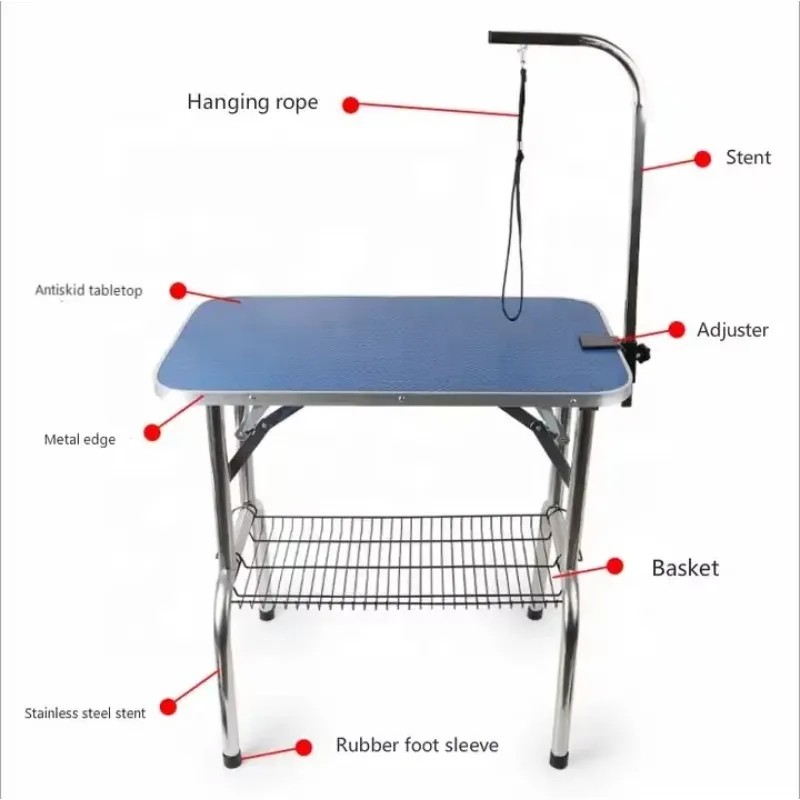 

Professional Portable Collapsible Pet Dog Grooming Table for Pet Grooming Salon/School/ Clinic