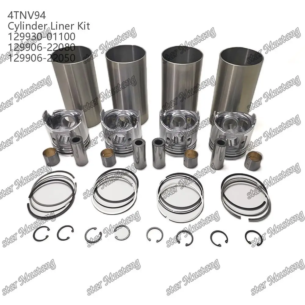 4TNV94 Cylinder Liner Kit 129930-01100 129906-22080 129906-22050 Suitable For Yanmar Engine Parts