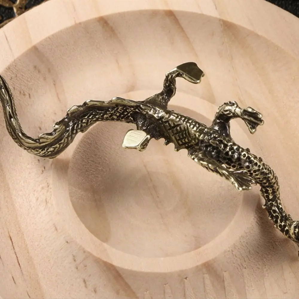 Oude Koperen Chinese Drakenbeeld Massief Koperen Prachtige Drakenornamenten Handgemaakte Kleine Drakenfiguurtjes Huisdecor Geschenken