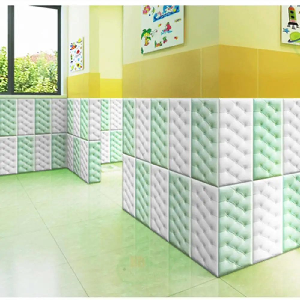 60x30cm 3d naklejki ścienne miękkie poduszki z pianki wodoodporna samoprzylepna tapeta mata ścienna antykolizyjna sypialnia wystrój salonu